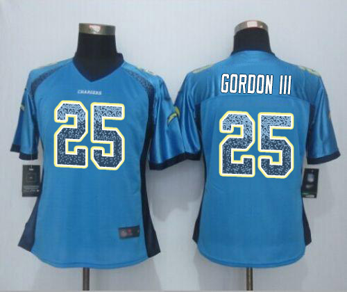 Chargers #25 Melvin Gordon III Electric Blue Alternate Women's Stitched Football Elite Drift Fashion Jersey