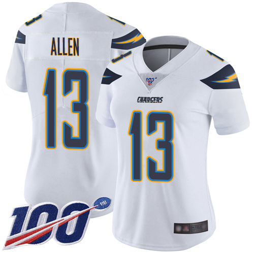 Chargers #13 Keenan Allen White Women's Stitched Football 100th Season Vapor Limited Jersey Chargers #13 Keenan Allen White Women's Stitched Football 100th Season Vapor Limited Jersey