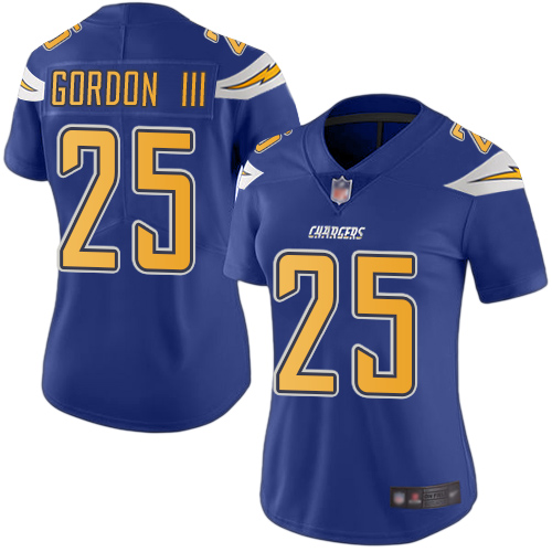 Nike Chargers #25 Melvin Gordon III Electric Blue Women's Stitched NFL Limited Rush Jersey