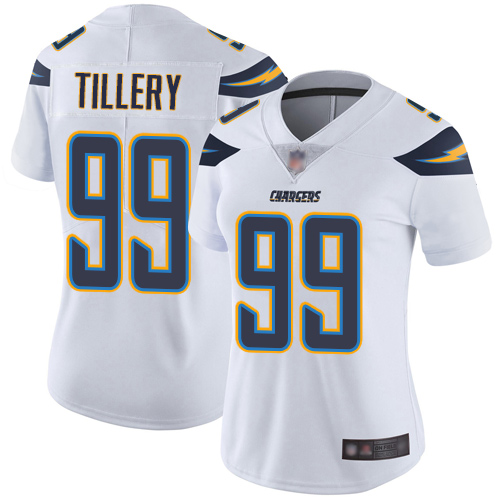 Nike Chargers #99 Jerry Tillery White Women's Stitched NFL Vapor Untouchable Limited Jersey