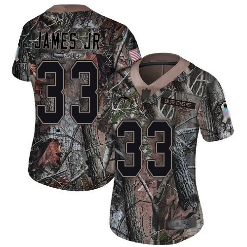 Chargers #33 Derwin James Jr Camo Women's Stitched Football Limited Rush Realtree Jersey
