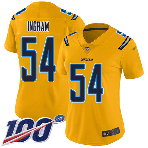 Chargers #54 Melvin Ingram Gold Women's Stitched Football Limited Inverted Legend 100th Season Jersey