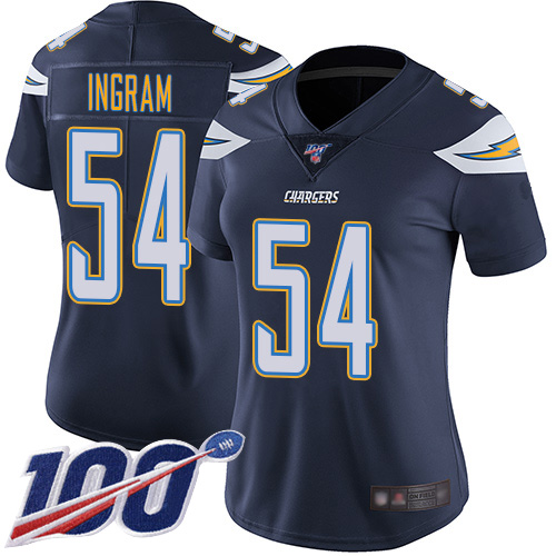 Chargers #54 Melvin Ingram Navy Blue Team Color Women's Stitched Football 100th Season Vapor Limited Jersey