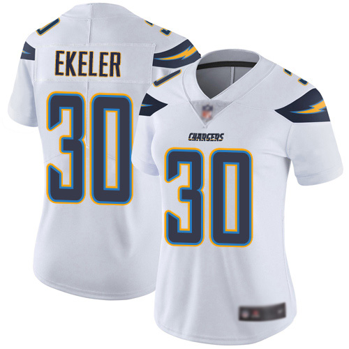 Chargers #30 Austin Ekeler White Women's Stitched Football Vapor Untouchable Limited Jersey