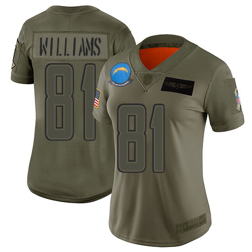 Chargers #81 Mike Williams Camo Women's Stitched Football Limited 2019 Salute to Service Jersey
