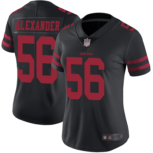 Nike 49ers #56 Kwon Alexander Black Alternate Women's Stitched NFL Vapor Untouchable Limited Jersey
