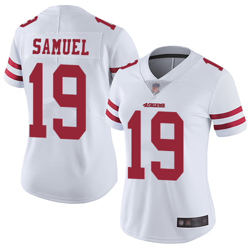 49ers #19 Deebo Samuel White Women's Stitched Football Vapor Untouchable Limited Jersey