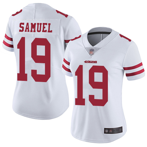 49ers #19 Deebo Samuel White Women's Stitched Football Vapor Untouchable Limited Jersey 49ers #19 Deebo Samuel White Women's Stitched Football Vapor Untouchable Limited Jersey