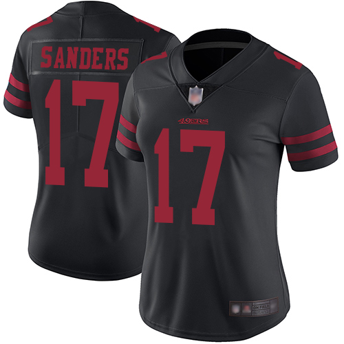 49ers #17 Emmanuel Sanders Black Alternate Women's Stitched Football Vapor Untouchable Limited Jersey