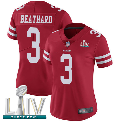 49ers #3 C.J. Beathard Red Team Color Super Bowl LIV Bound Women's Stitched Football Vapor Untouchable Limited Jersey