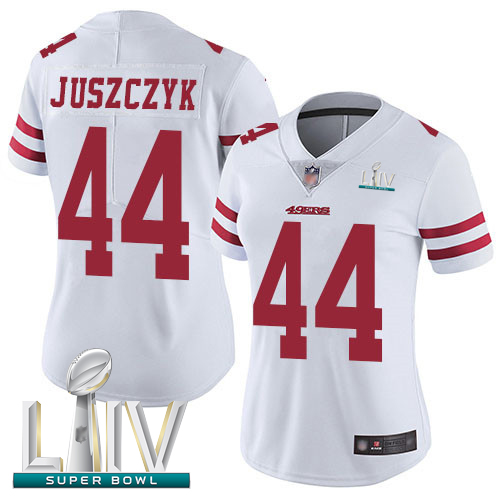 49ers #44 Kyle Juszczyk White Super Bowl LIV Bound Women's Stitched Football Vapor Untouchable Limited Jersey