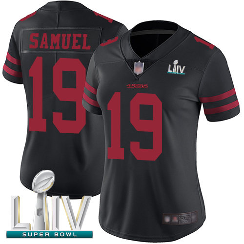 49ers #19 Deebo Samuel Black Alternate Super Bowl LIV Bound Women's Stitched Football Vapor Untouchable Limited Jersey