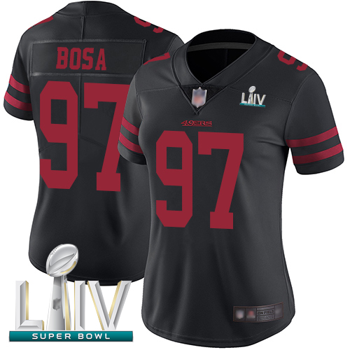 49ers #97 Nick Bosa Black Alternate Super Bowl LIV Bound Women's Stitched Football Vapor Untouchable Limited Jersey