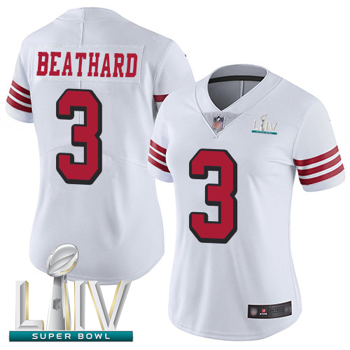 49ers #3 C.J. Beathard White Rush Super Bowl LIV Bound Women's Stitched Football Vapor Untouchable Limited Jersey