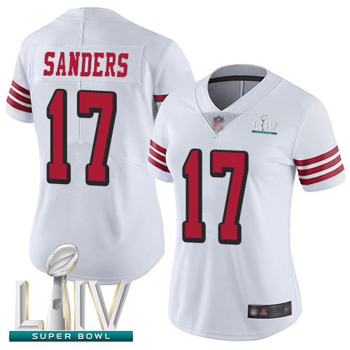 49ers #17 Emmanuel Sanders White Rush Super Bowl LIV Bound Women's Stitched Football Vapor Untouchable Limited Jersey