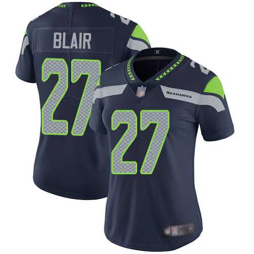 Seahawks #27 Marquise Blair Steel Blue Team Color Women's Stitched Football Vapor Untouchable Limited Jersey