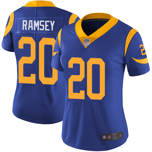 Rams #20 Jalen Ramsey Royal Blue Alternate Women's Stitched Football Vapor Untouchable Limited Jersey Rams #20 Jalen Ramsey Royal Blue Alternate Women's Stitched Football Vapor Untouchable Limited Jersey