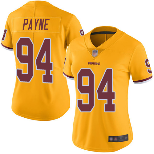 Redskins #94 Da'Ron Payne Gold Women's Stitched Football Limited Rush Jersey Redskins #94 Da'Ron Payne Gold Women's Stitched Football Limited Rush Jersey