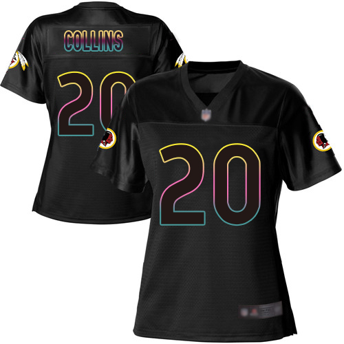 Nike Redskins #20 Landon Collins Black Women's NFL Fashion Game Jersey
