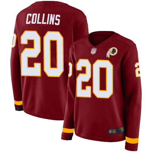 Nike Redskins #20 Landon Collins Burgundy Red Team Color Women's Stitched NFL Limited Therma Long Sleeve Jersey Nike Redskins #20 Landon Collins Burgundy Red Team Color Women's Stitched NFL Limited Therma Long Sleeve Jersey