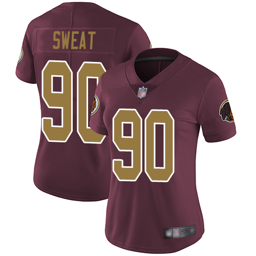 Redskins #90 Montez Sweat Burgundy Red Alternate Women's Stitched Football Vapor Untouchable Limited Jersey Redskins #90 Montez Sweat Burgundy Red Alternate Women's Stitched Football Vapor Untouchable Limited Jersey