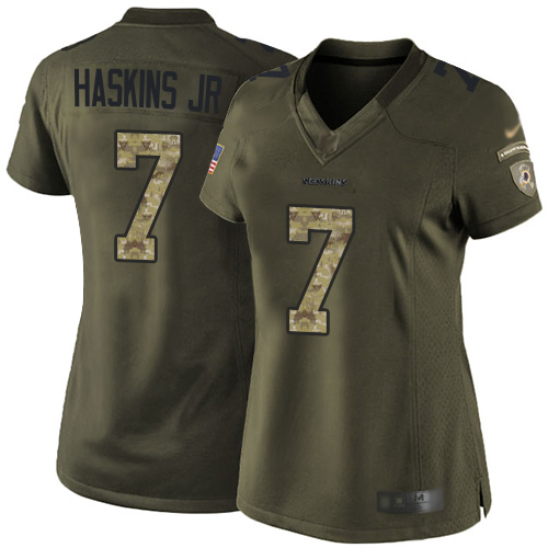 Redskins #7 Dwayne Haskins Jr Green Women's Stitched Football Limited 2015 Salute to Service Jersey