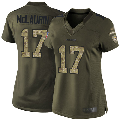 Redskins #17 Terry McLaurin Green Women's Stitched Football Limited 2015 Salute to Service Jersey