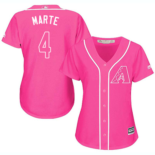 Diamondbacks #4 Ketel Marte Pink Fashion Women's Stitched Baseball Jersey