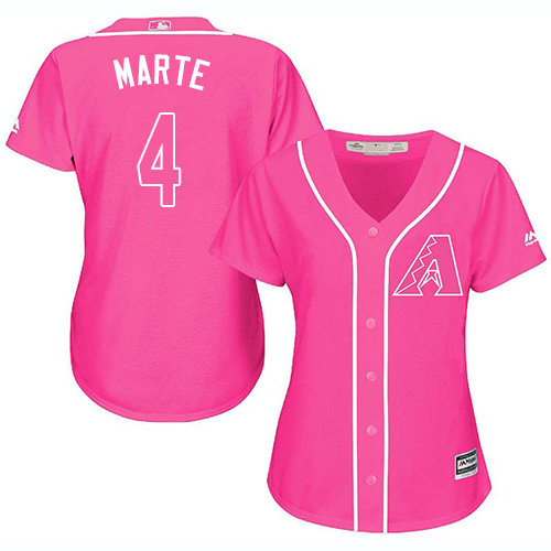 Diamondbacks #4 Ketel Marte Pink Fashion Women's Stitched Baseball Jersey Diamondbacks #4 Ketel Marte Pink Fashion Women's Stitched Baseball Jersey