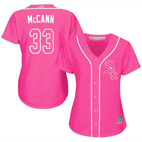 White Sox #33 James McCann Pink Fashion Women's Stitched Baseball Jersey