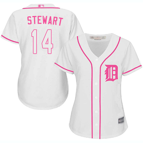 Tigers #14 Christin Stewart White/Pink Fashion Women's Stitched Baseball Jersey Tigers #14 Christin Stewart White/Pink Fashion Women's Stitched Baseball Jersey