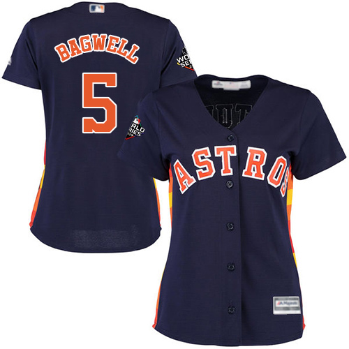Astros #5 Jeff Bagwell Navy Blue Alternate 2019 World Series Bound Women's Stitched Baseball Jersey