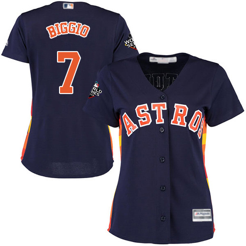 Astros #7 Craig Biggio Navy Blue Alternate 2019 World Series Bound Women's Stitched Baseball Jersey Astros #7 Craig Biggio Navy Blue Alternate 2019 World Series Bound Women's Stitched Baseball Jersey
