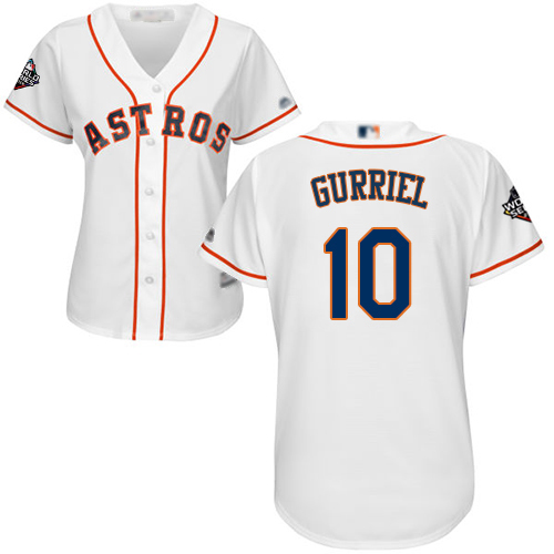Astros #10 Yuli Gurriel White Home 2019 World Series Bound Women's Stitched Baseball Jersey Astros #10 Yuli Gurriel White Home 2019 World Series Bound Women's Stitched Baseball Jersey