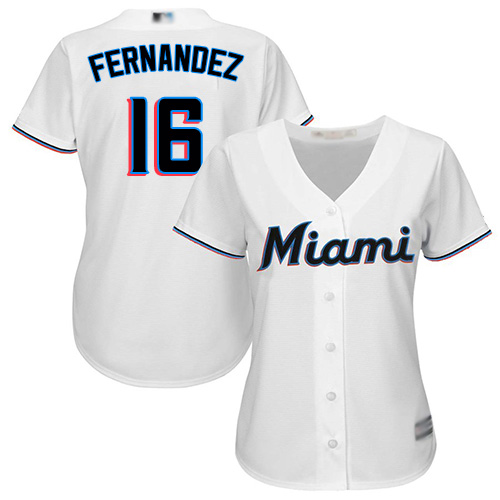 Marlins #16 Jose Fernandez White Home Women's Stitched Baseball Jersey Marlins #16 Jose Fernandez White Home Women's Stitched Baseball Jersey