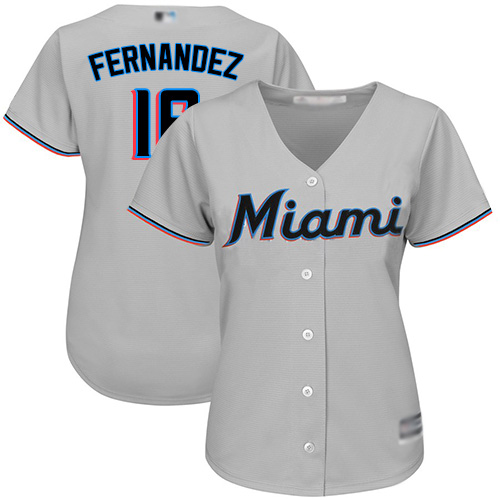 Marlins #16 Jose Fernandez Grey Road Women's Stitched Baseball Jersey Marlins #16 Jose Fernandez Grey Road Women's Stitched Baseball Jersey