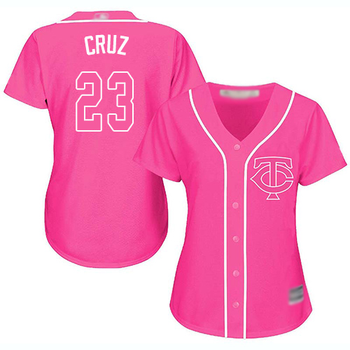 Twins #23 Nelson Cruz Pink Fashion Women's Stitched Baseball Jersey Twins #23 Nelson Cruz Pink Fashion Women's Stitched Baseball Jersey