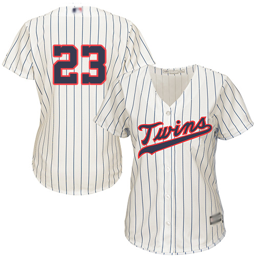 Twins #23 Nelson Cruz Cream Strip Alternate Women's Stitched Baseball Jersey Twins #23 Nelson Cruz Cream Strip Alternate Women's Stitched Baseball Jersey