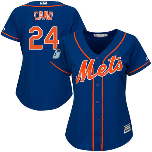 Mets #24 Robinson Cano Blue Alternate Women's Stitched Baseball Jersey Mets #24 Robinson Cano Blue Alternate Women's Stitched Baseball Jersey