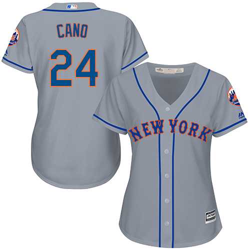 Mets #24 Robinson Cano Grey Road Women's Stitched Baseball Jersey