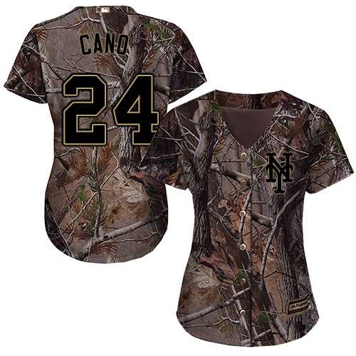 Mets #24 Robinson Cano Camo Realtree Collection Cool Base Women's Stitched Baseball Jersey