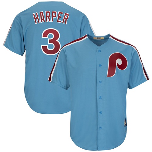 Phillies #3 Bryce Harper Light Blue Alternate Cooperstown Women's Stitched Baseball Jersey Phillies #3 Bryce Harper Light Blue Alternate Cooperstown Women's Stitched Baseball Jersey