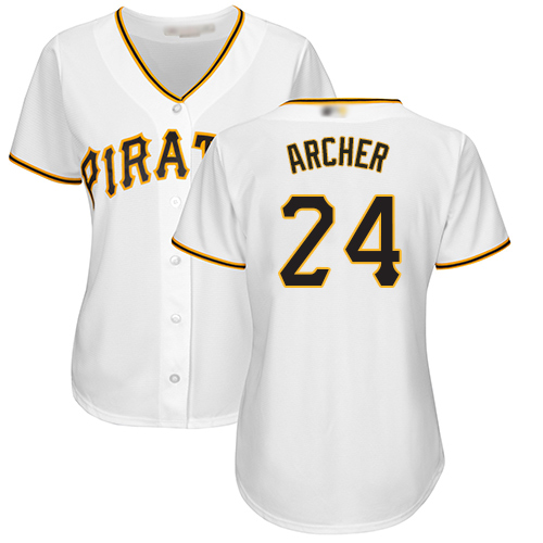 Pirates #24 Chris Archer White Home Women's Stitched Baseball Jersey