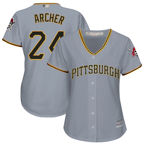 Pirates #24 Chris Archer Grey Road Women's Stitched Baseball Jersey