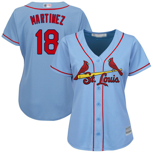 Cardinals #18 Carlos Martinez Light Blue Alternate Women's Stitched Baseball Jersey Cardinals #18 Carlos Martinez Light Blue Alternate Women's Stitched Baseball Jersey