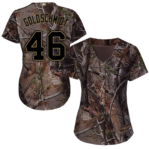 Cardinals #46 Paul Goldschmidt Camo Realtree Collection Cool Base Women's Stitched Baseball Jersey