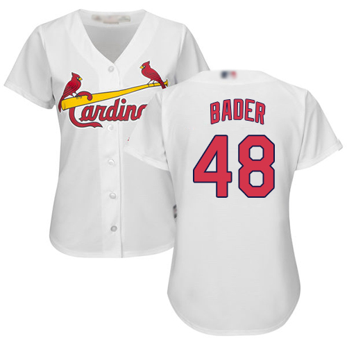 Cardinals #48 Harrison Bader White Home Women's Stitched Baseball Jersey Cardinals #48 Harrison Bader White Home Women's Stitched Baseball Jersey