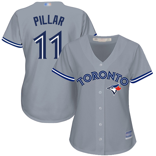 Blue Jays #11 Kevin Pillar Grey Road Women's Stitched Baseball Jersey Blue Jays #11 Kevin Pillar Grey Road Women's Stitched Baseball Jersey