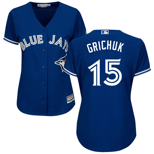 Blue Jays #15 Randal Grichuk Blue Alternate Women's Stitched Baseball Jersey