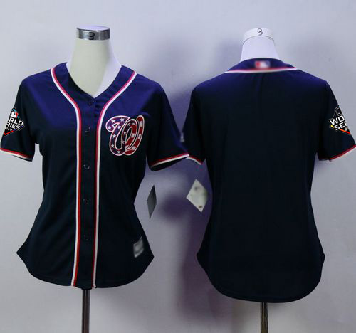 Nationals Blank Navy Blue Alternate 2 2019 World Series Bound Women's Stitched Baseball Jersey Nationals Blank Navy Blue Alternate 2 2019 World Series Bound Women's Stitched Baseball Jersey
